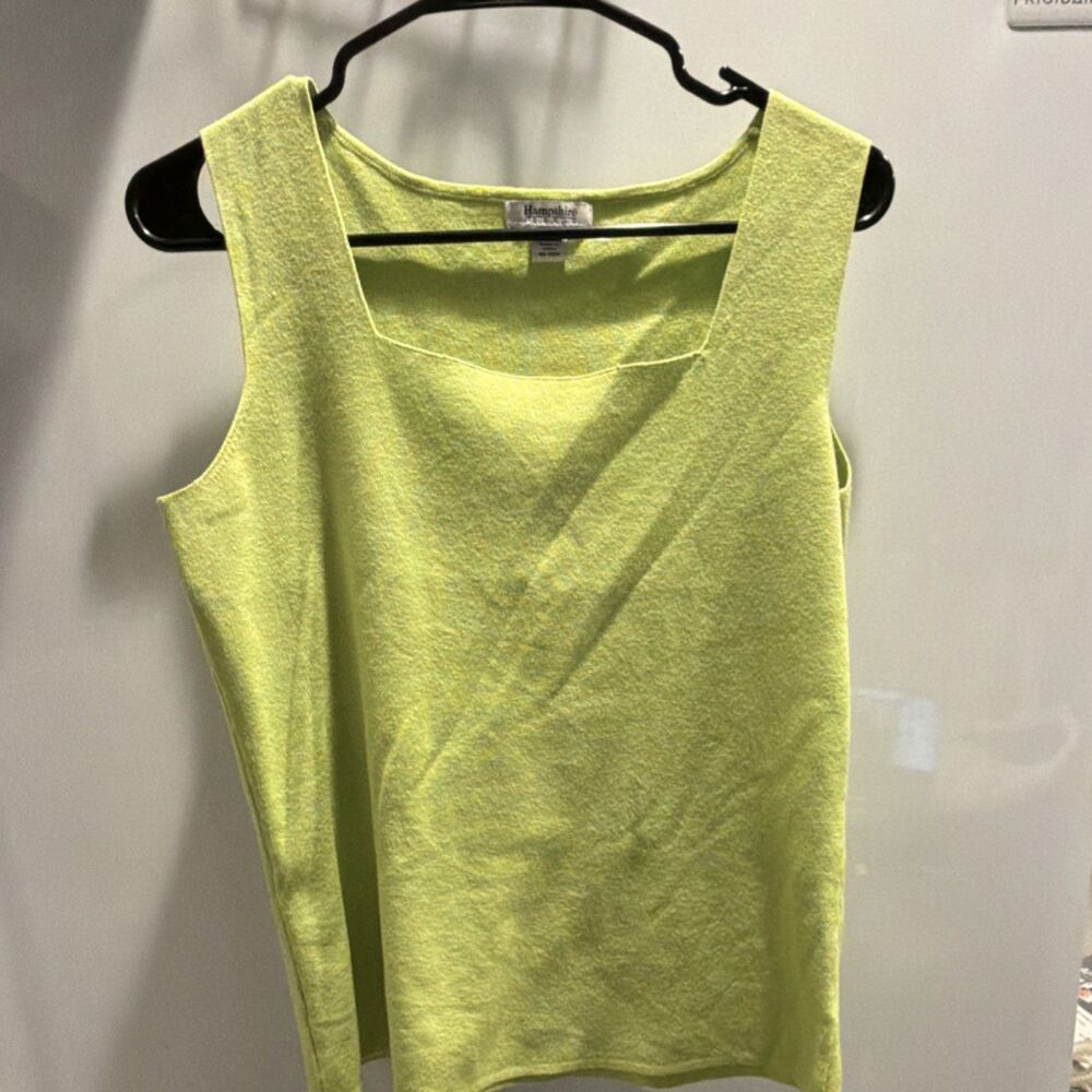 Hampshire Studio Light Green Knit Square Neck Pullover Sleeveless Tank Top M